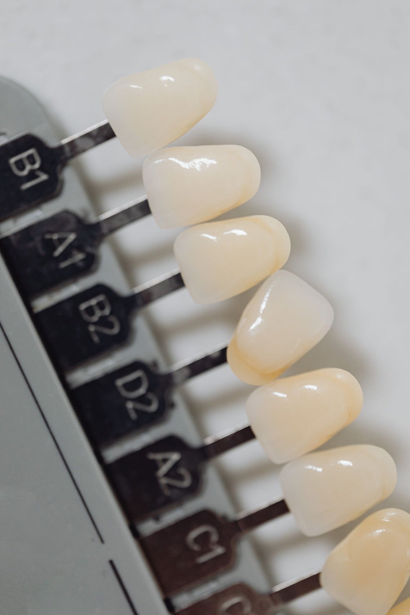 Guía de tonos dentales en una fotografía ilustrativa
